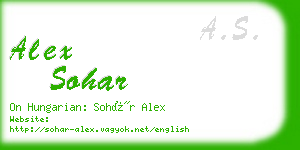 alex sohar business card